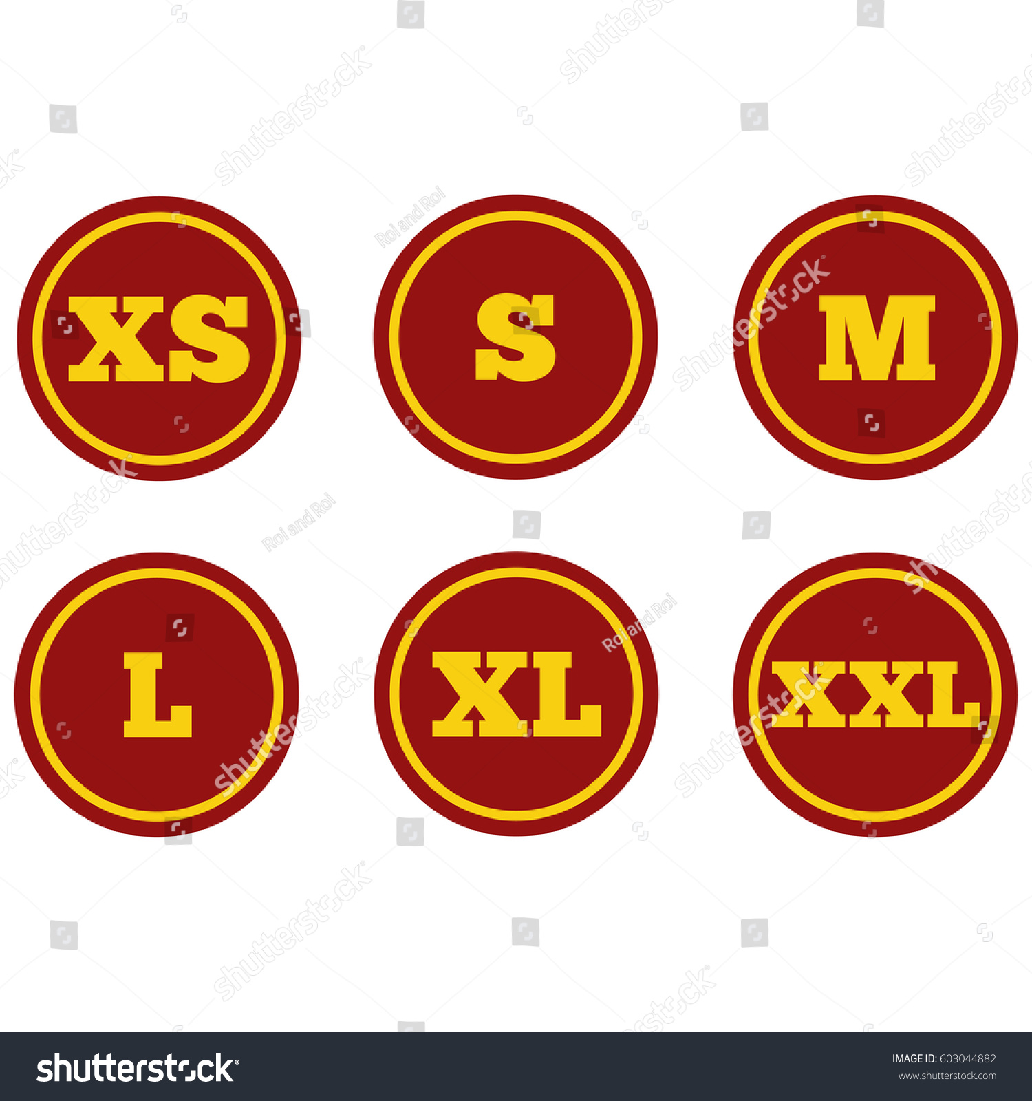 Label Size Icons Size Notation Xs Stock Vector Royalty Free