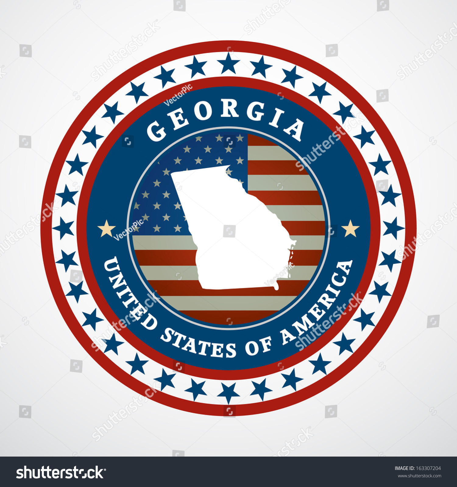 Label With Map Of Georgia, Vector - 163307204 : Shutterstock