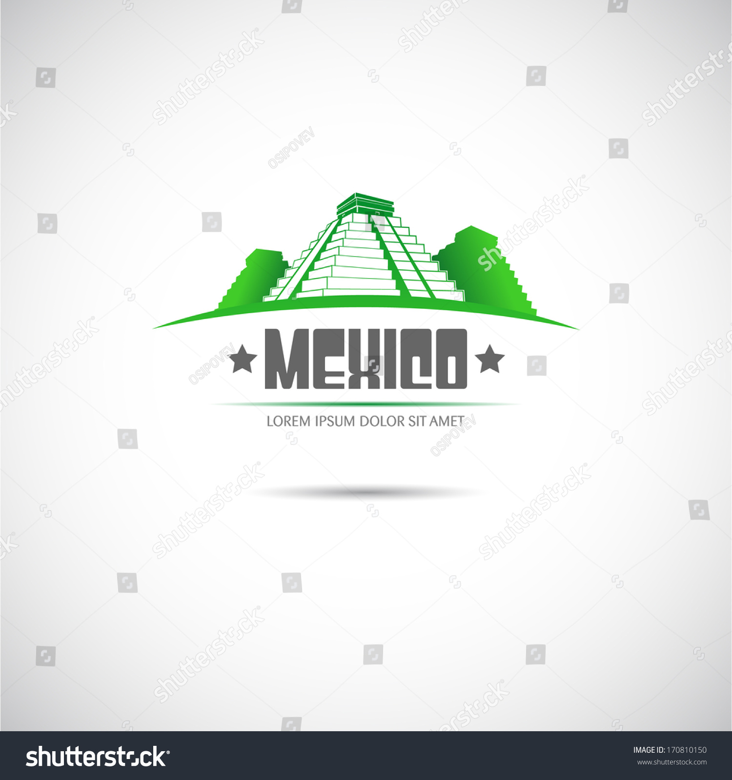Label Mayan Pyramid Mexico Vector Stock Vector 170810150 - Shutterstock