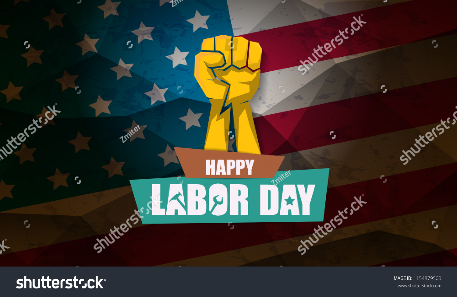 Labor Day Usa Text Vector Label Stock Vector (Royalty Free) 1154879500