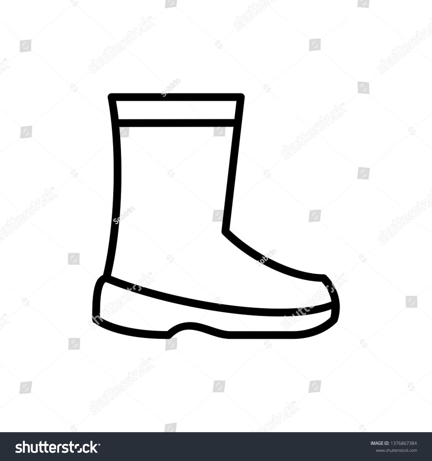 Labor Safety Shoes Outline Icon Stock Vector (Royalty Free) 1376867384 ...