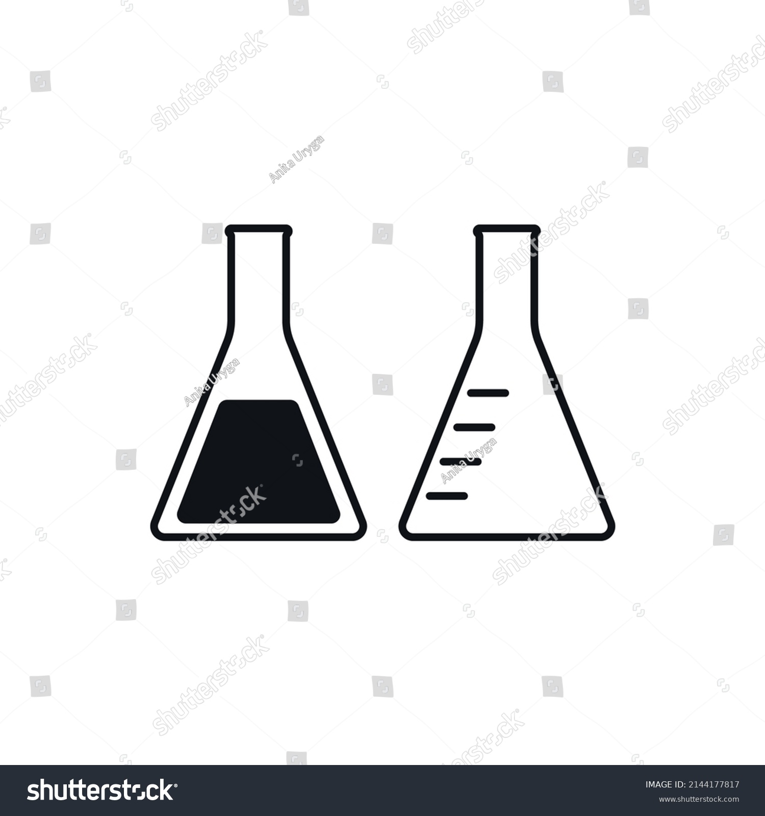 Laboratory Vessel Simple Black Icons Stock Vector (Royalty Free ...