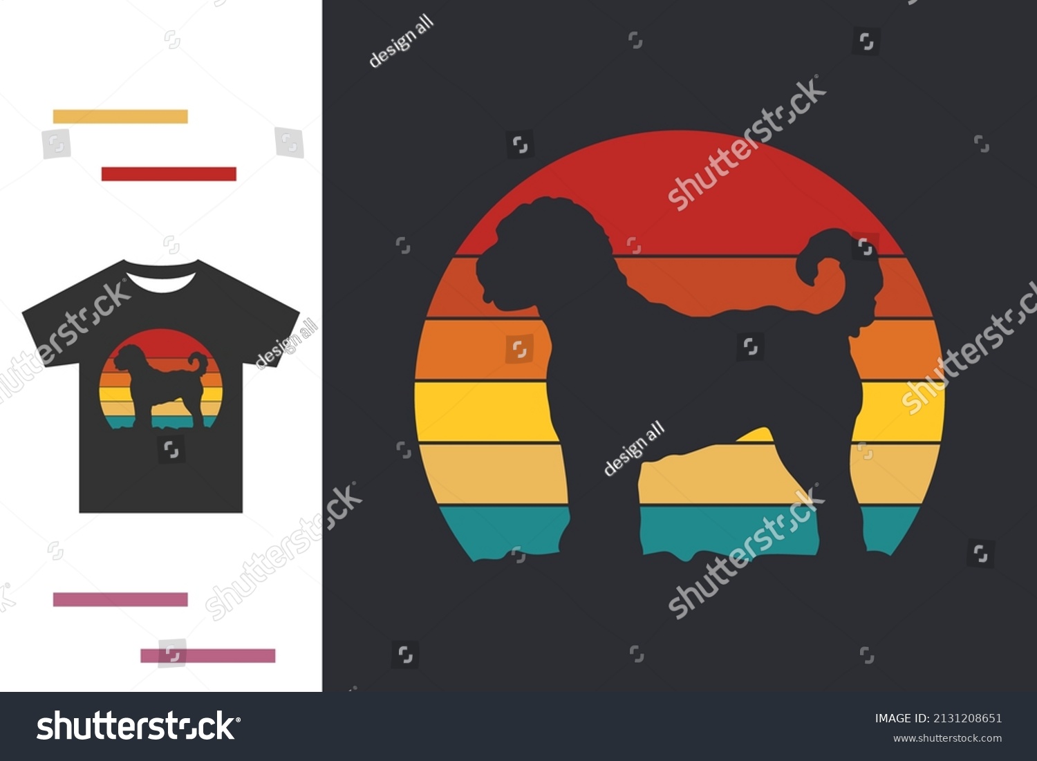 SVG of Labradoodle dog t shirt design svg