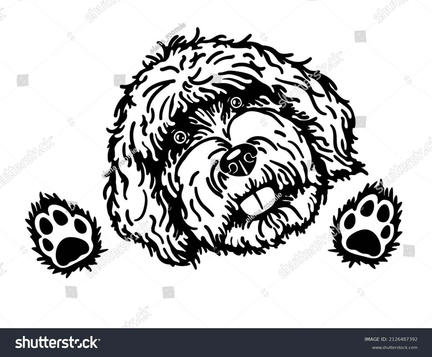 SVG of Labradoodle, Golden doodle, dog portrait svg