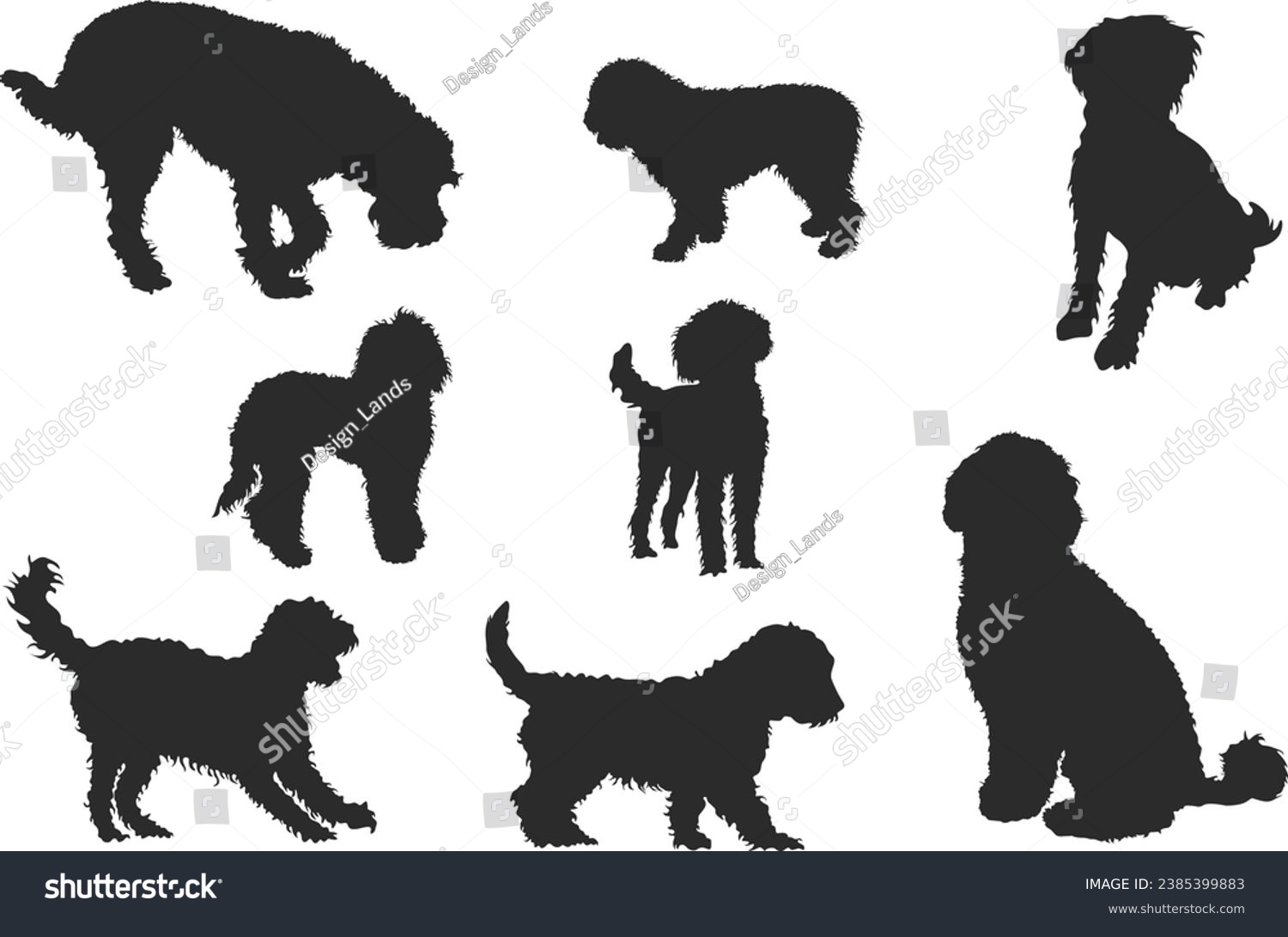 SVG of Labradoodle silhouette, Labradoodle dog silhouette, Labradoodle clipart, Labradoodle icon, Dog silhouette svg