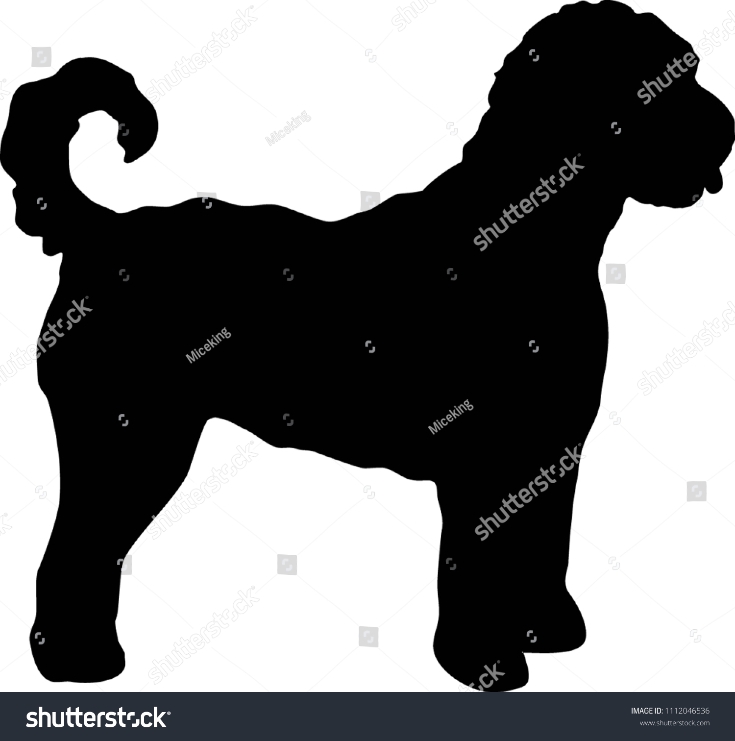 SVG of Labradoodle silhouette real in black svg