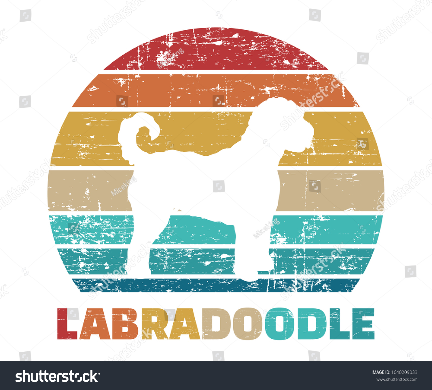 SVG of Labradoodle silhouette vintage and retro svg