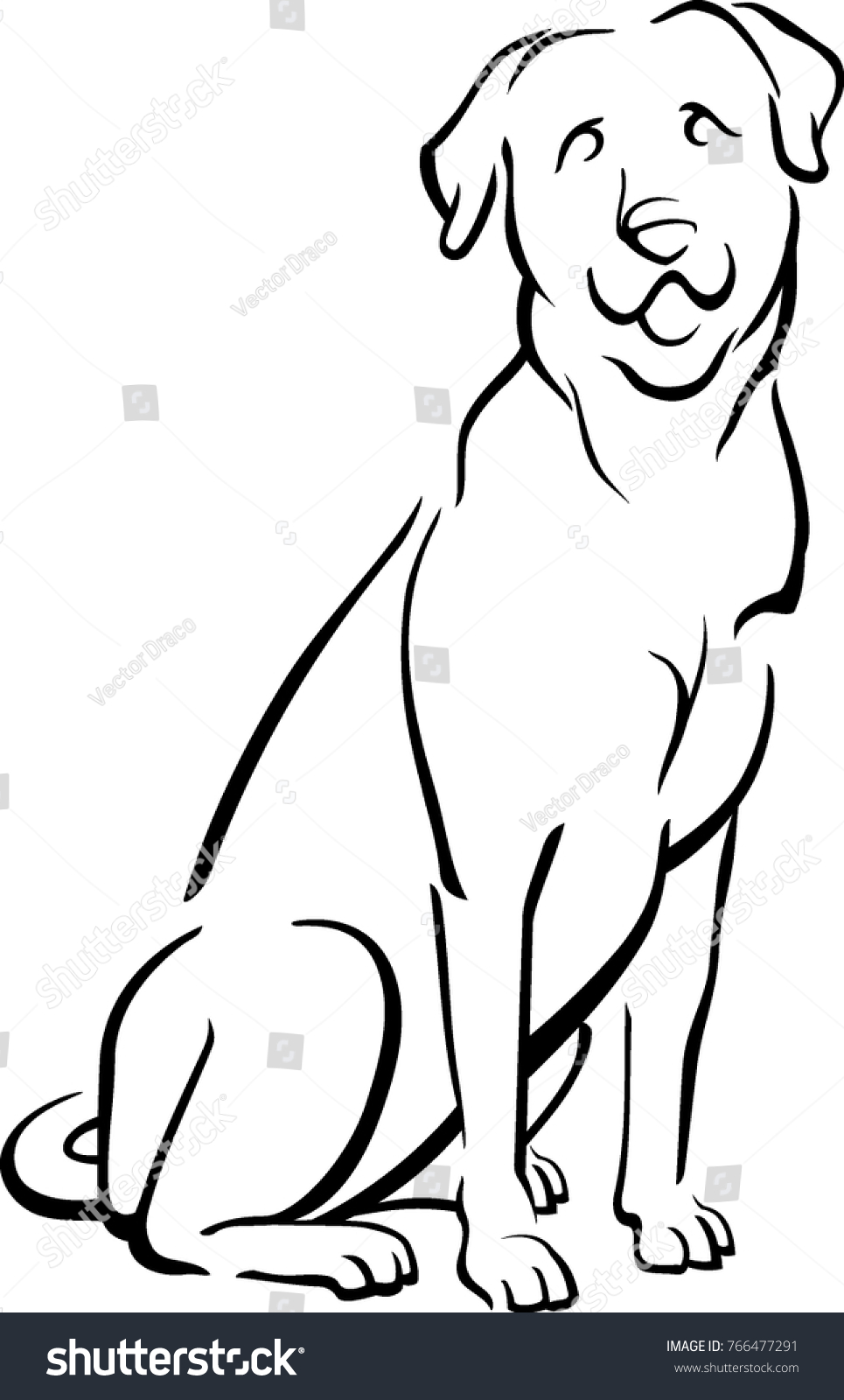 Labrador Outline Doodle Stock Vector (Royalty Free) 766477291 ...