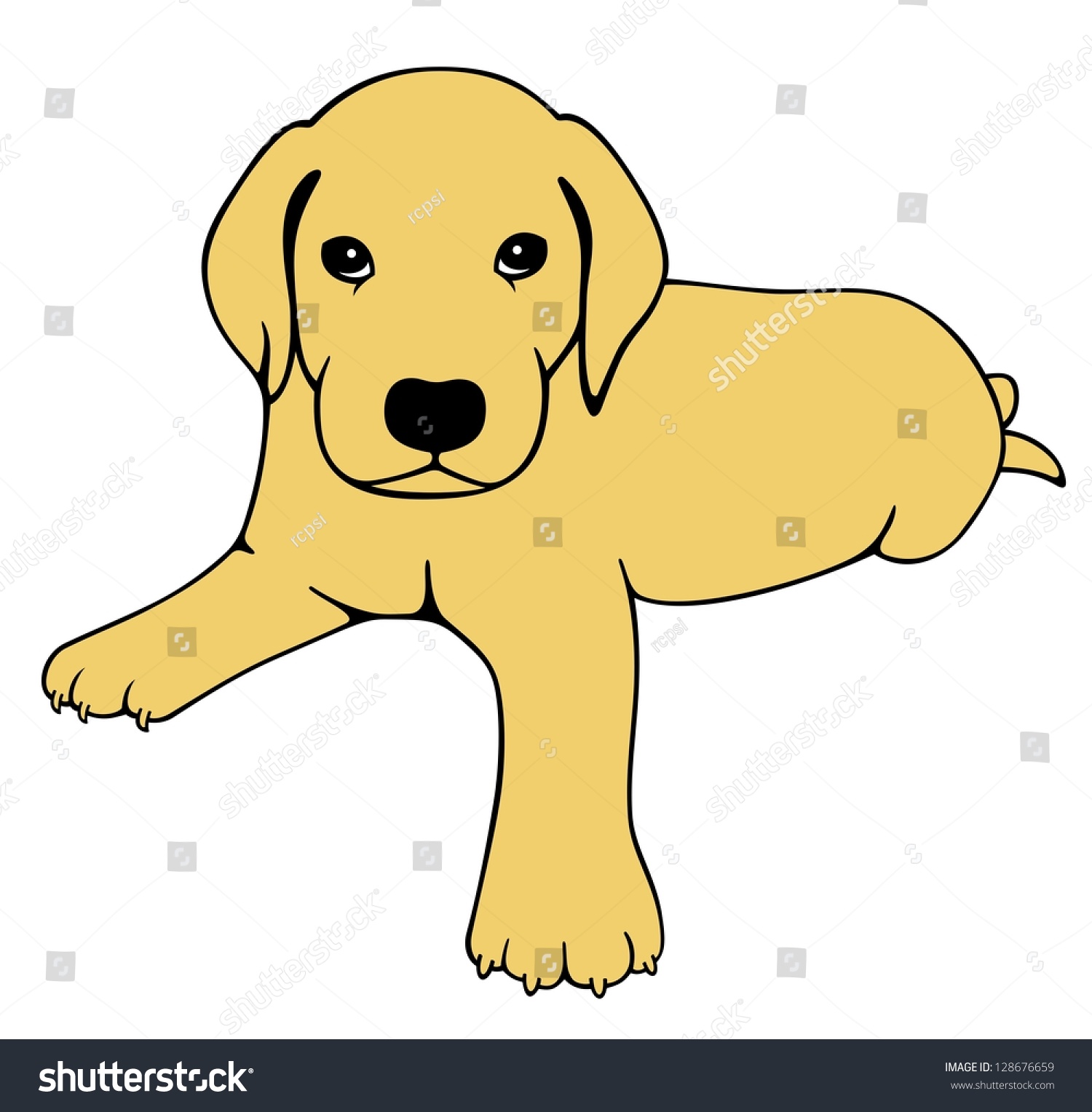 Labrador Puppy Stock Vector 128676659 : Shutterstock