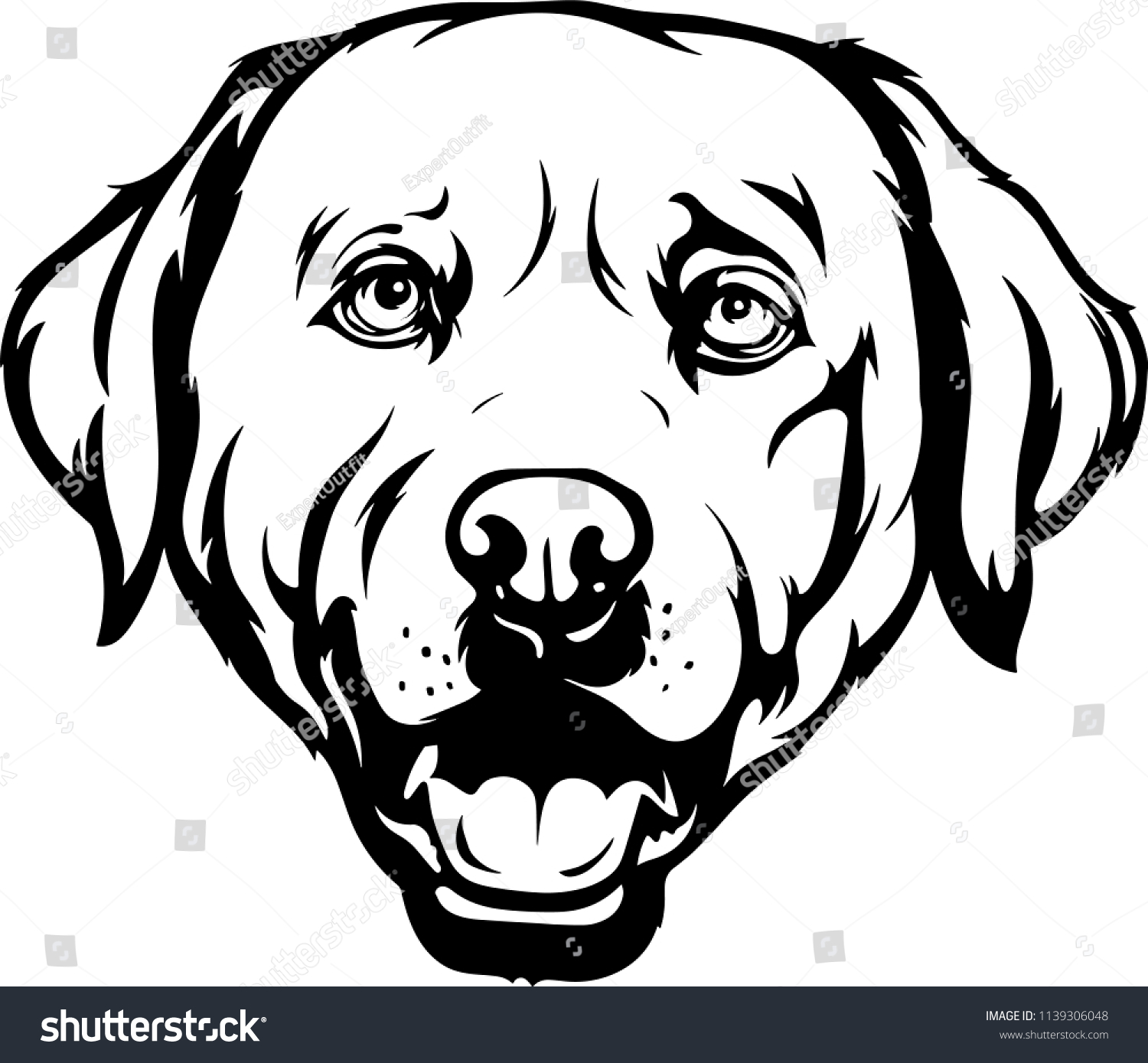 Labrador Retriever Lab Dog Breed Face Stock Vector (Royalty Free ...