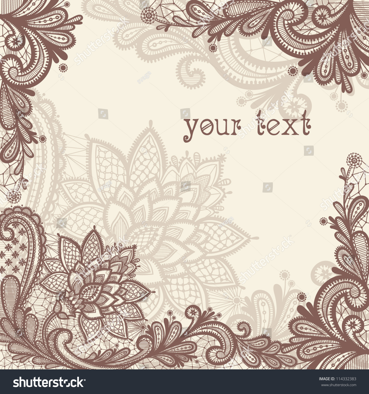 Lace Background Place Text Vintage Lace Stock Vector 114332383 ...