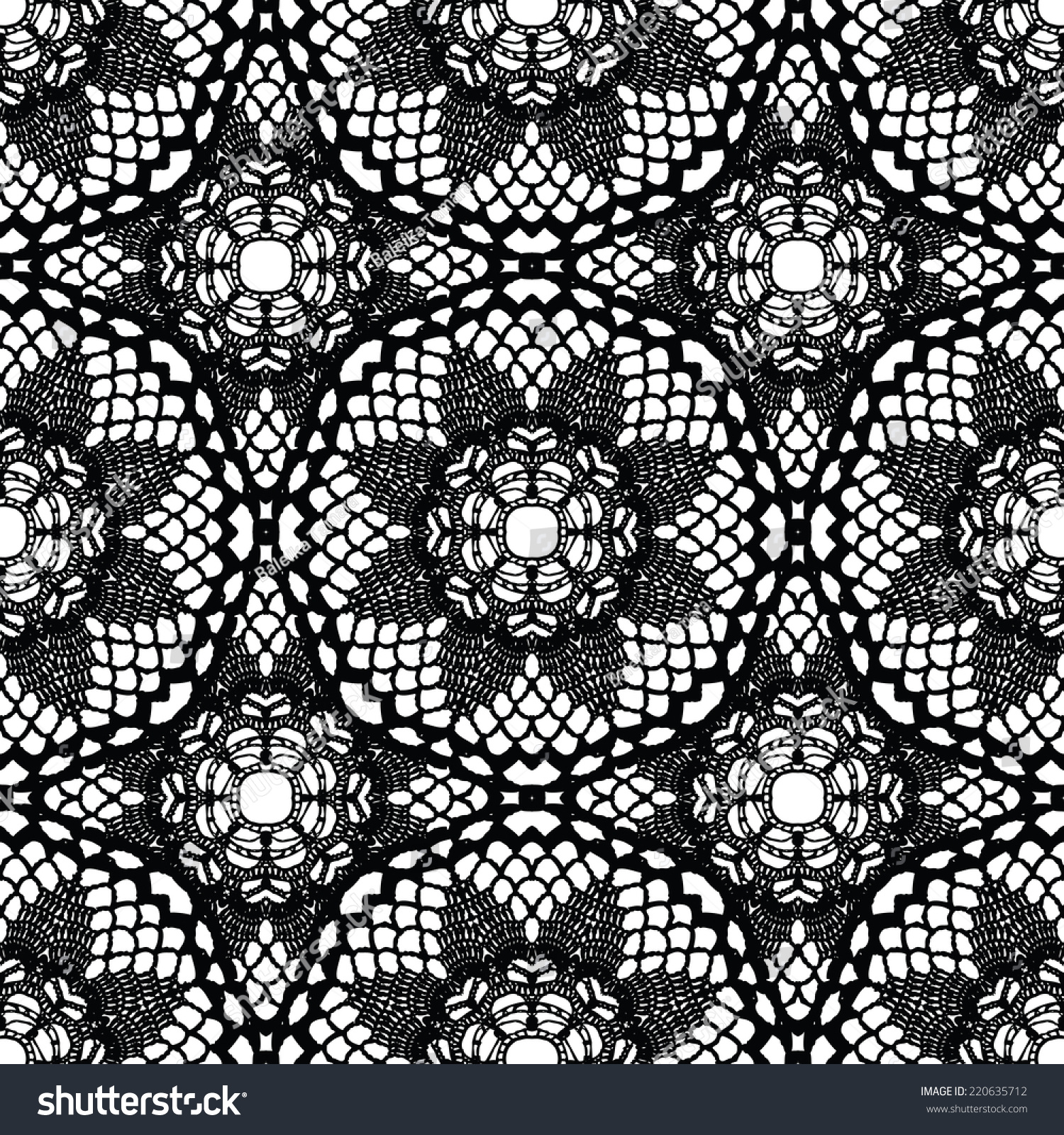 Lace Black Seamless Mesh Pattern. Vector Illustration. - 220635712 ...