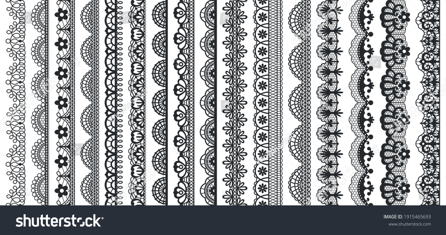 Lace Pattern Elements Vintage Seamless Figured Stock Vector (Royalty ...
