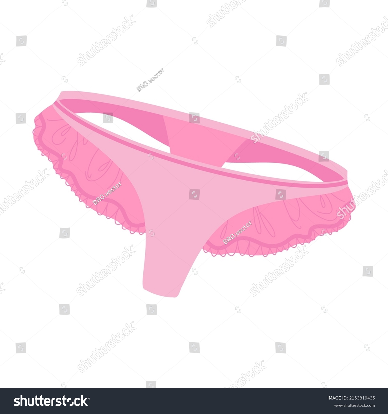 Lace Pink Thong Swimwear Vector Illustration Stock Vector (Royalty Free ...