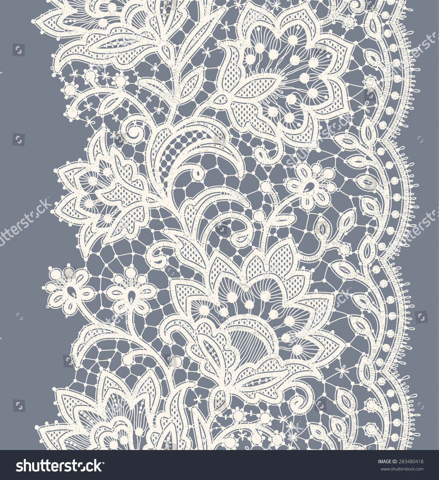 Lace Ribbon Vertical Seamless Pattern Stock Vector (Royalty Free) 283480418