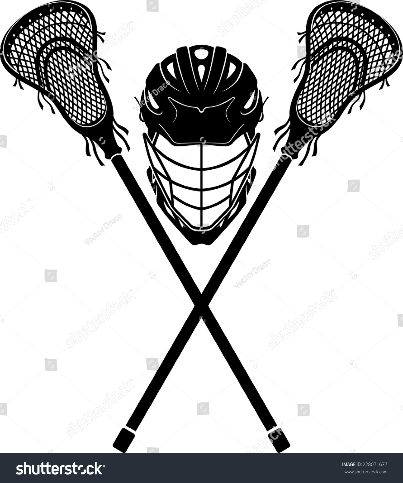 Lacrosse Equipment Front View Stock Vector (Royalty Free) 228071677