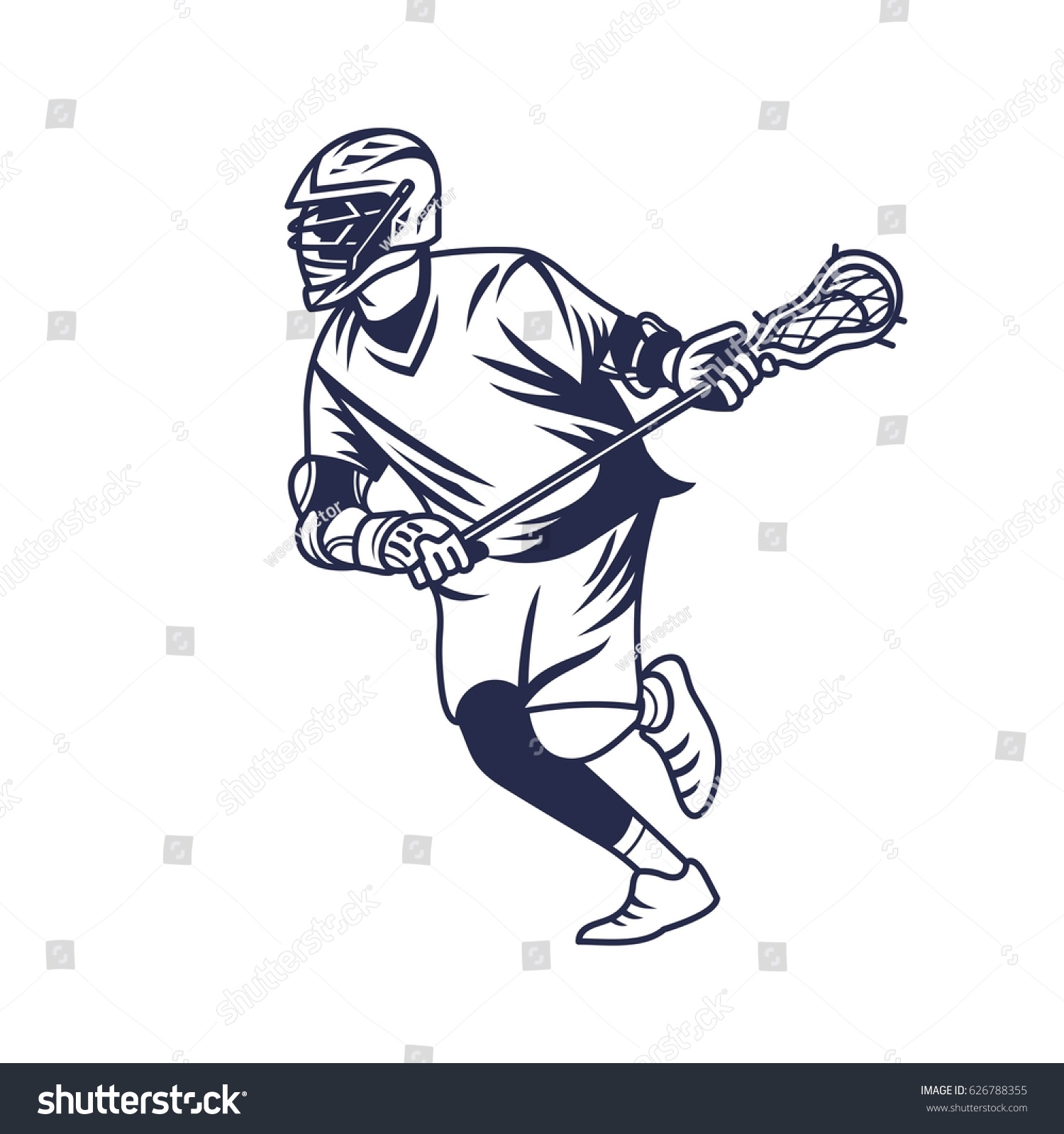 Lacrosse Player Run Stock Vector (Royalty Free) 626788355
