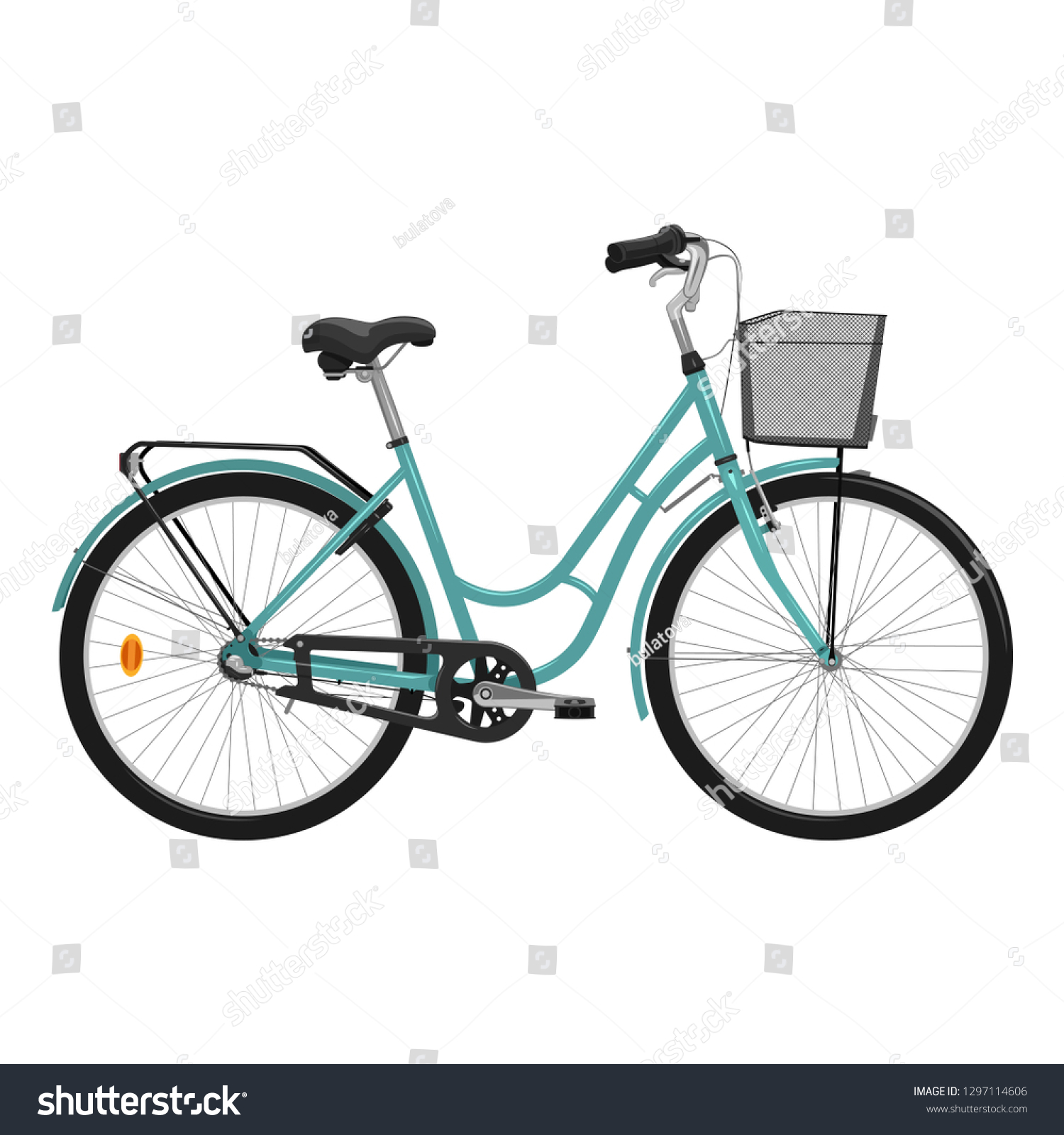 Ladies Bike Isolated On White Background Stock Vector Royalty Free