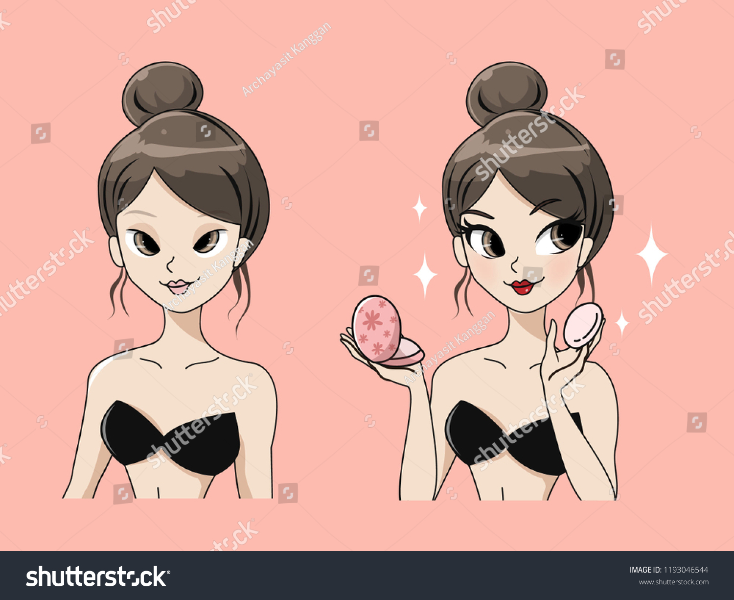 SVG of Lady before makeup And after makeup Make it look beautiful svg