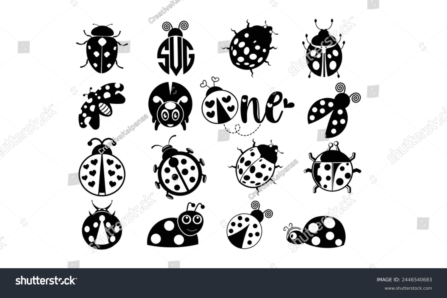 SVG of lady bug  SVG,, Silhouette, Cut File, cutting files, printable design, Clipart, svg