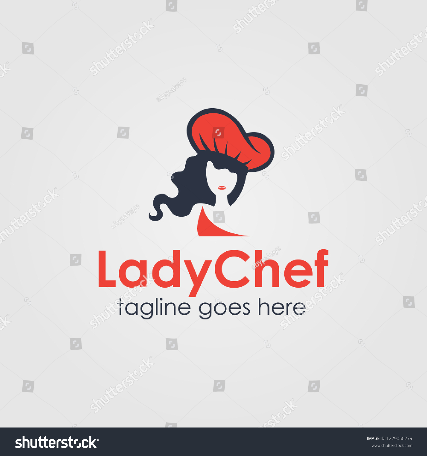 Lady Chef Logo Template Design Stock Vector (Royalty Free) 1229050279