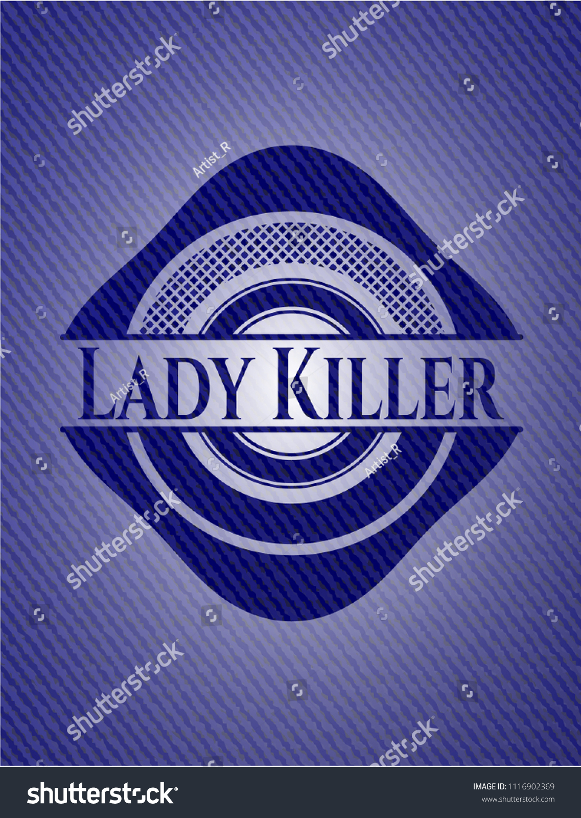 Lady Killer Badge Denim Background Stock Vector Royalty Free