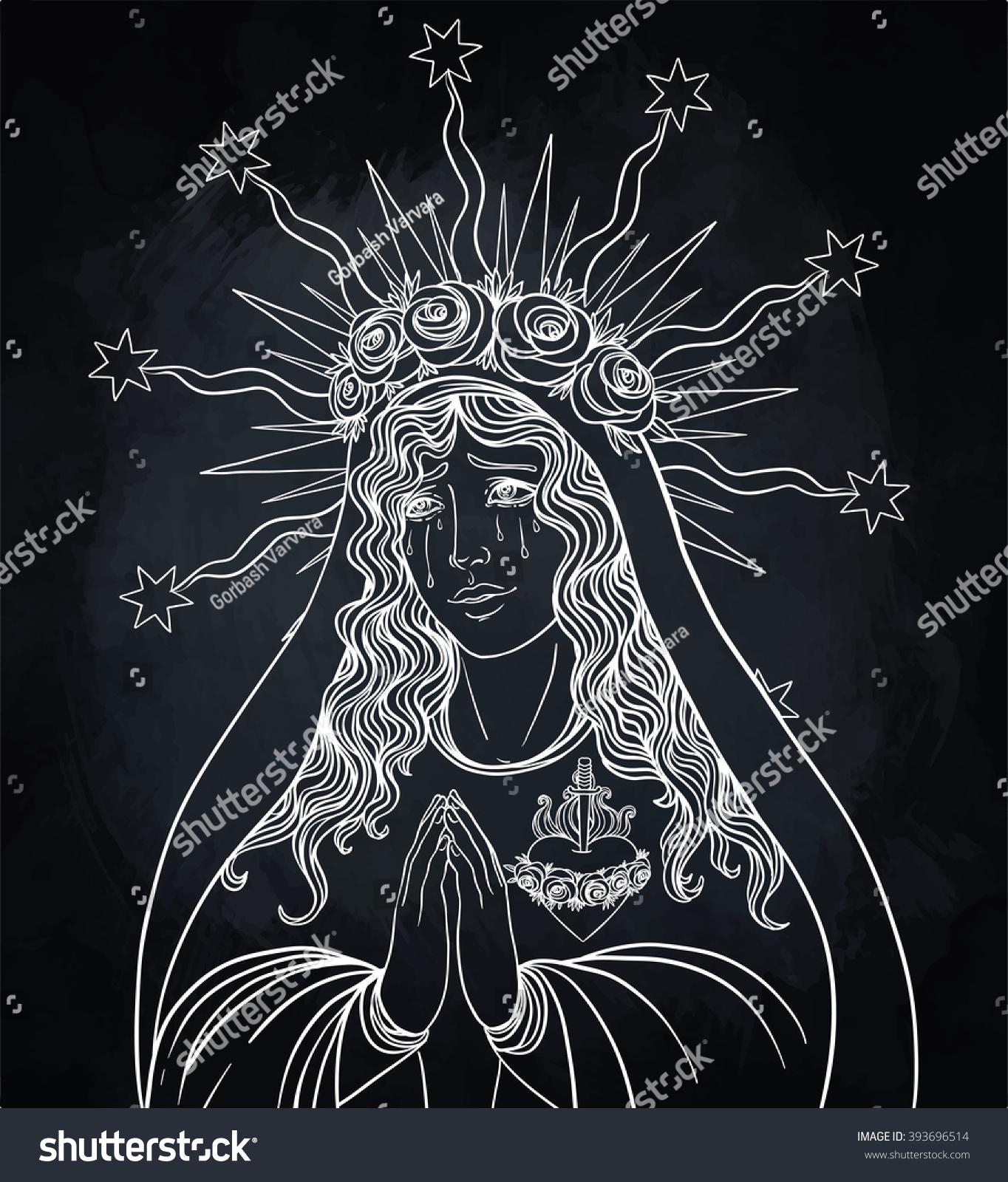 Lady Sorrow Devotion Immaculate Heart Blessed Stock Vector Royalty Free 393696514 Shutterstock 