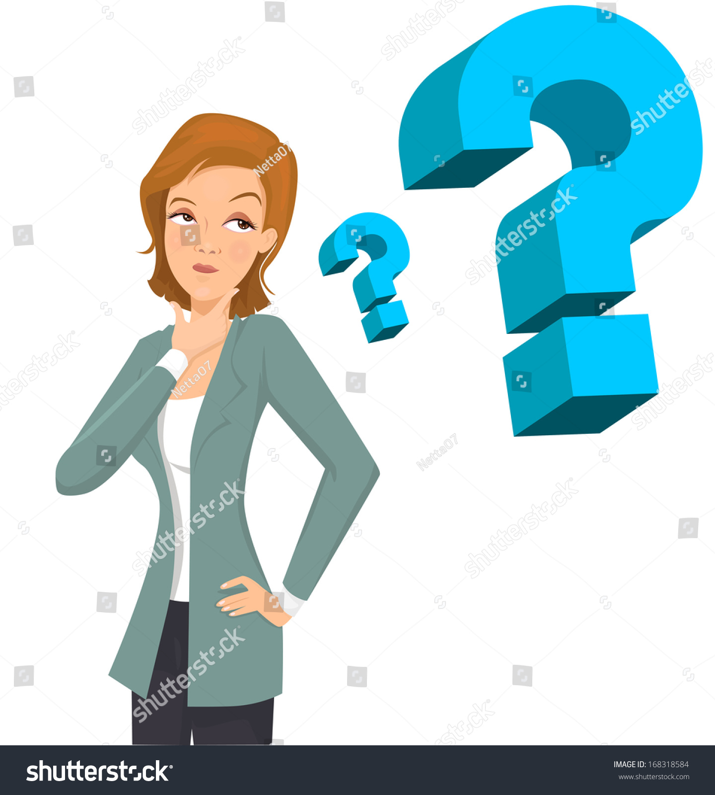 Lady Question Mark Illustration Stock Vector 168318584 - Shutterstock