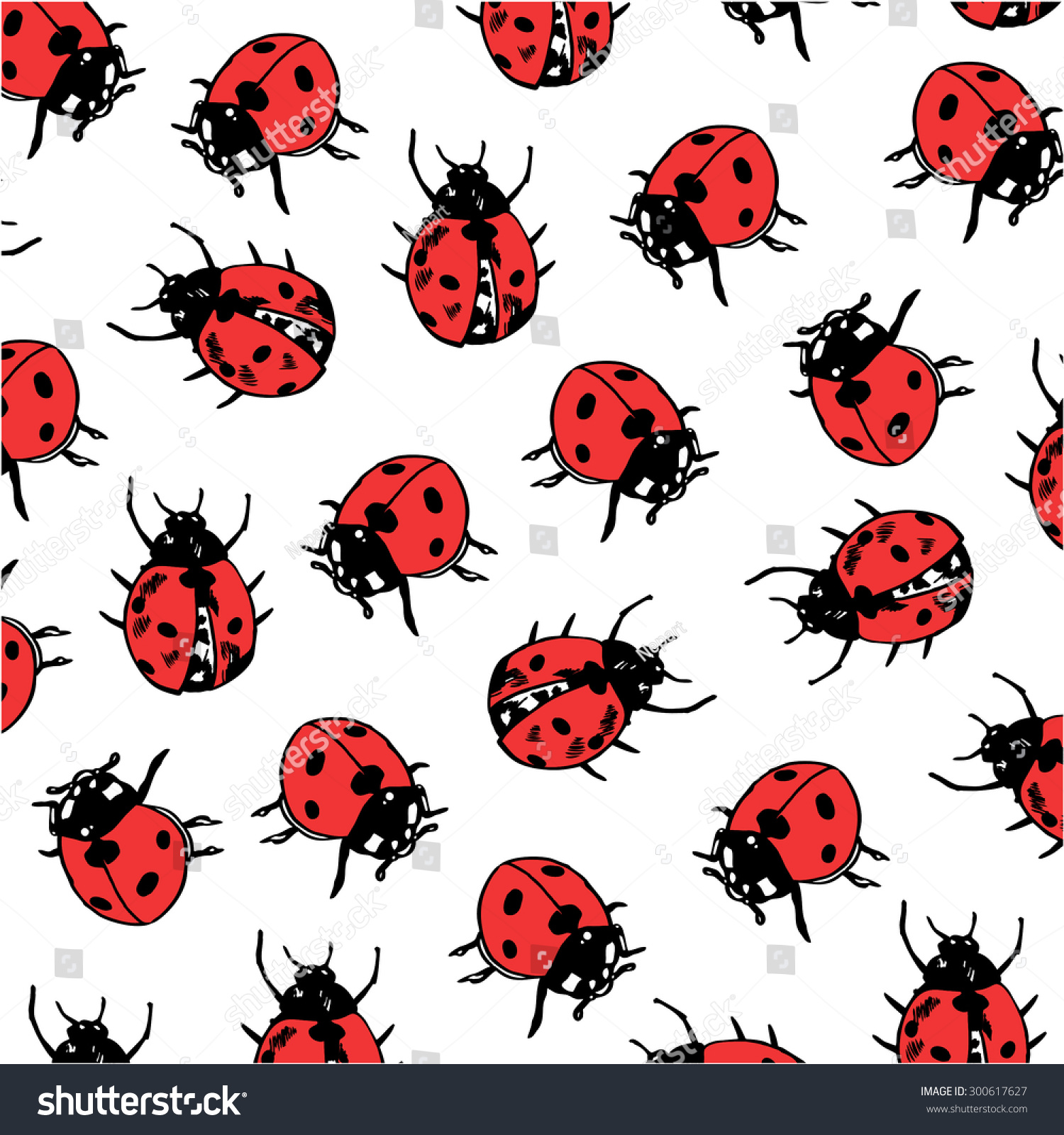 Ladybird Pattern Stock Vector (Royalty Free) 300617627