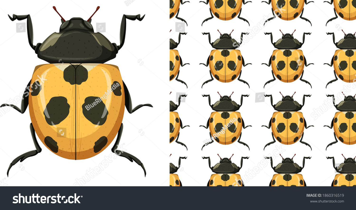 Ladybug Insect Seamless Background Illustration Stock Vector (Royalty ...