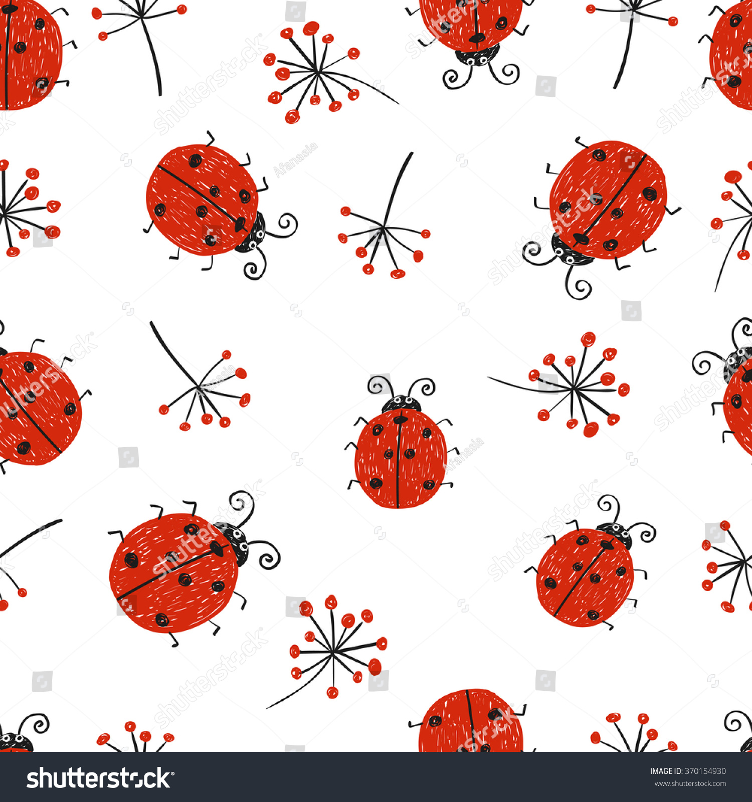 Ladybugs Seamless Pattern Vector Repeating Wallpaper Stock Vector 370154930  Shutterstock