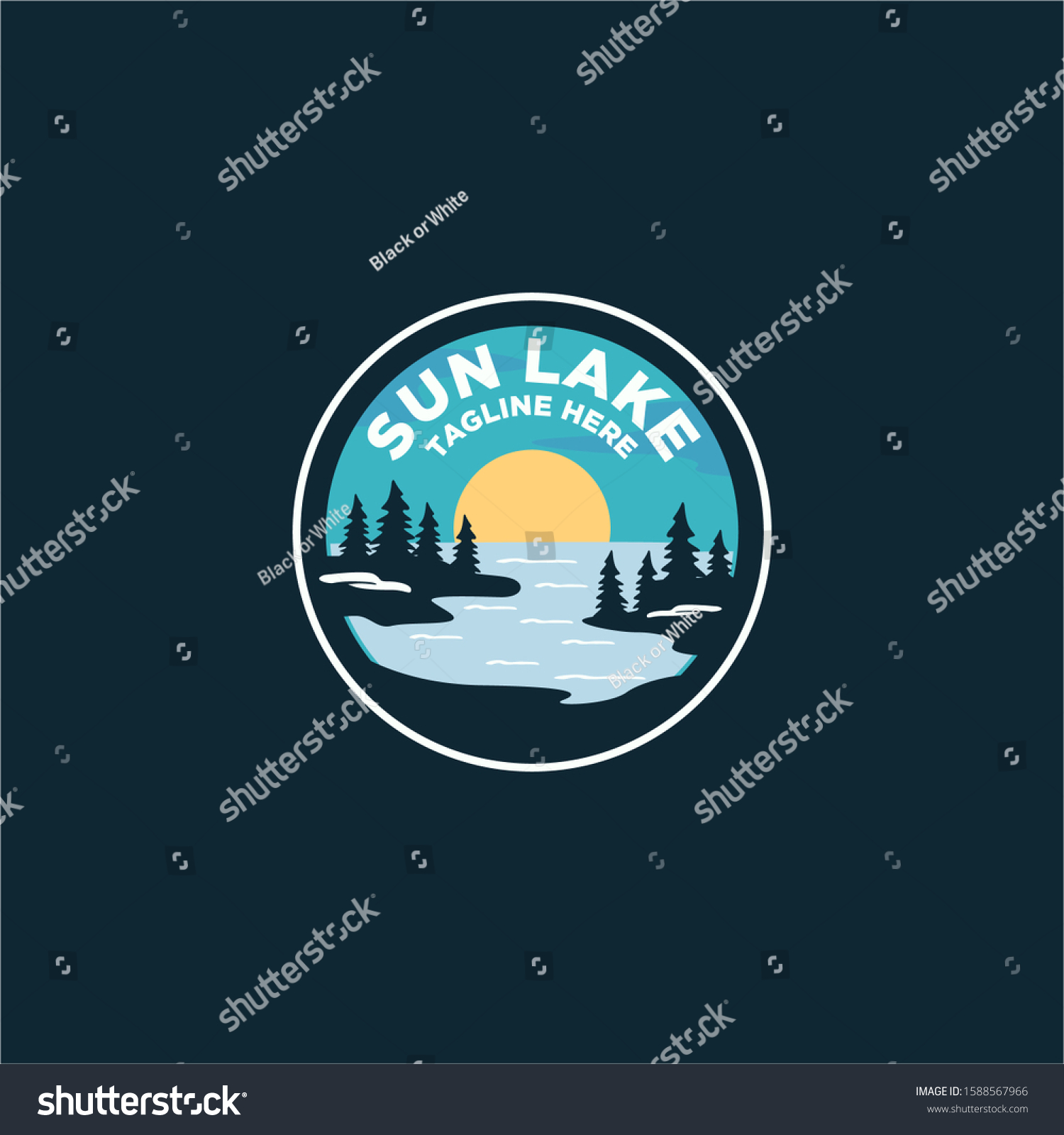 Lake Badge Logo Design Vector: Vector có sẵn (miễn phí bản quyền ...