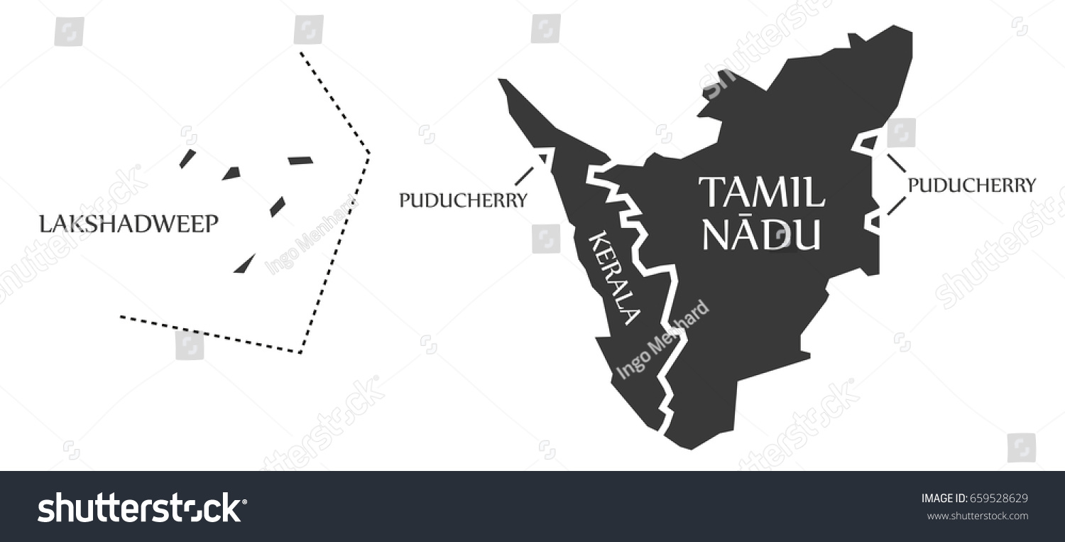 Lakshadweep Island Puducherry Kerala Tamil Nadu Stock Vector Royalty Free 659528629