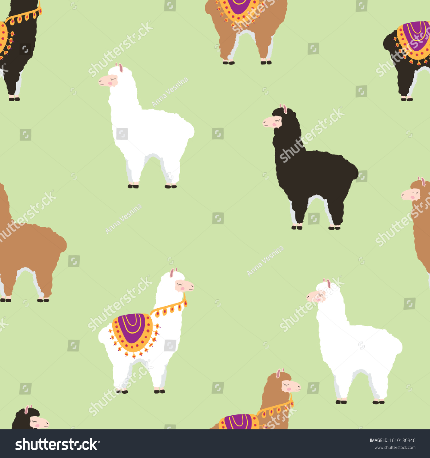 lama alpaca animals cute seamless pattern stock vector royalty free 1610130346 https www shutterstock com image vector lama alpaca animals cute seamless pattern 1610130346