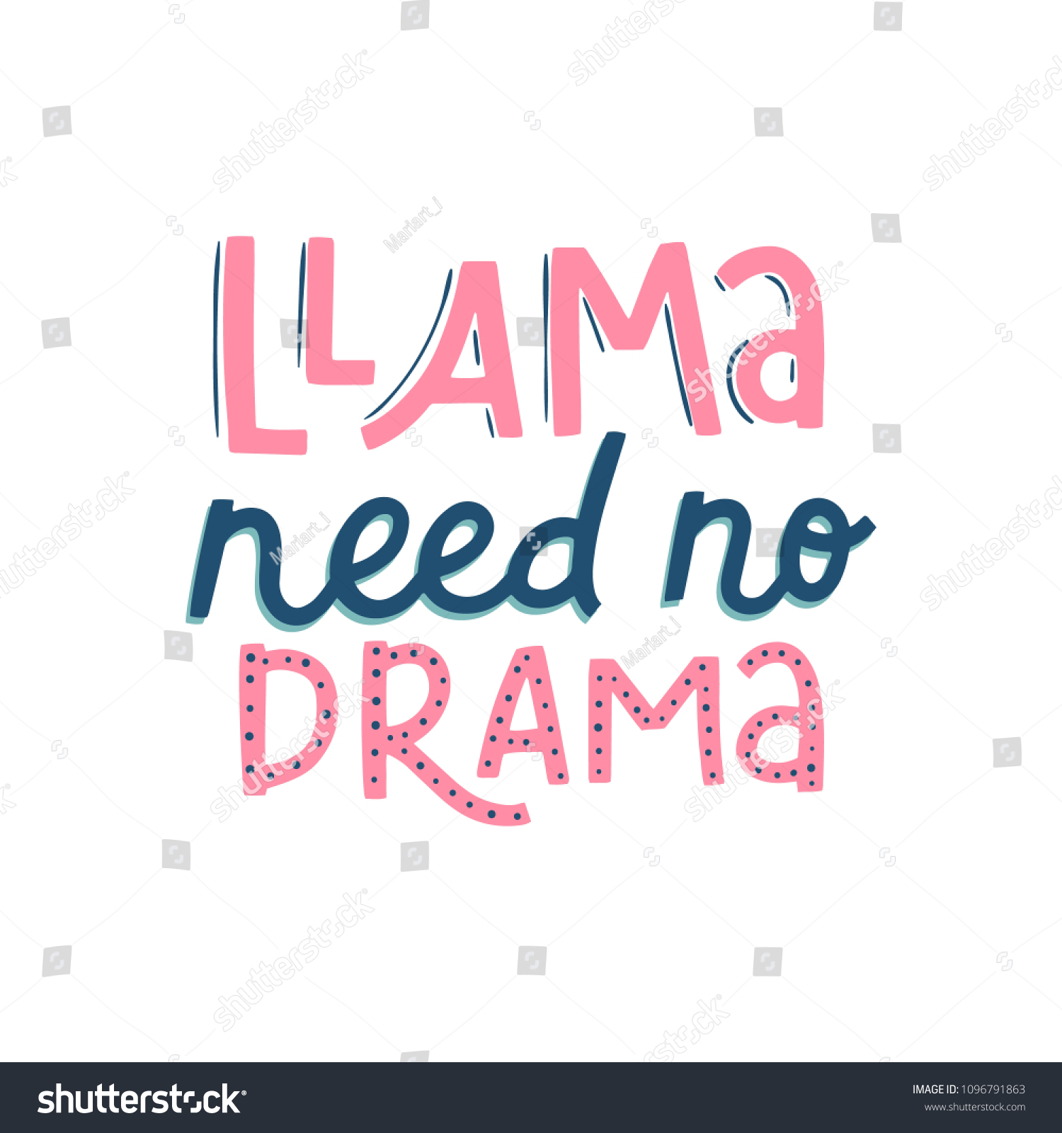 Lama Lettering Quote Typography Set Graphic เวกเตอร์สต็อก (ปลอดค่า