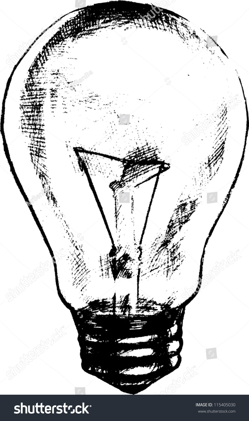 Lamp Bulb Hand Drawn Sketch Vector Illustration - 115405030 : Shutterstock