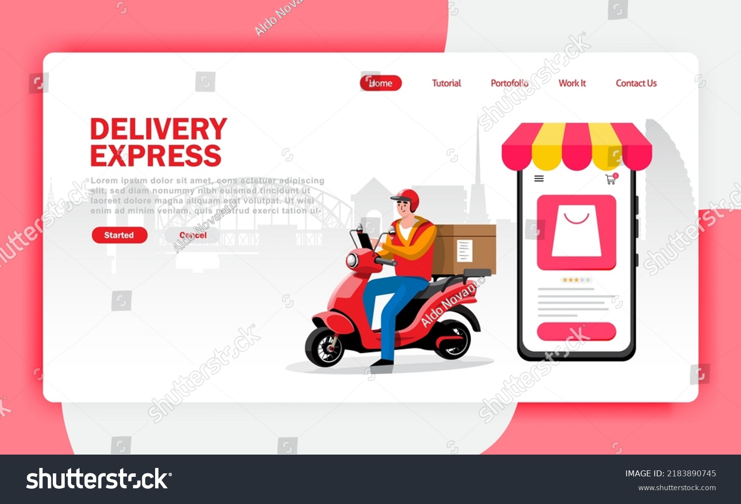 Landing Page Online Delivery Service Online Stock Vector (Royalty Free ...