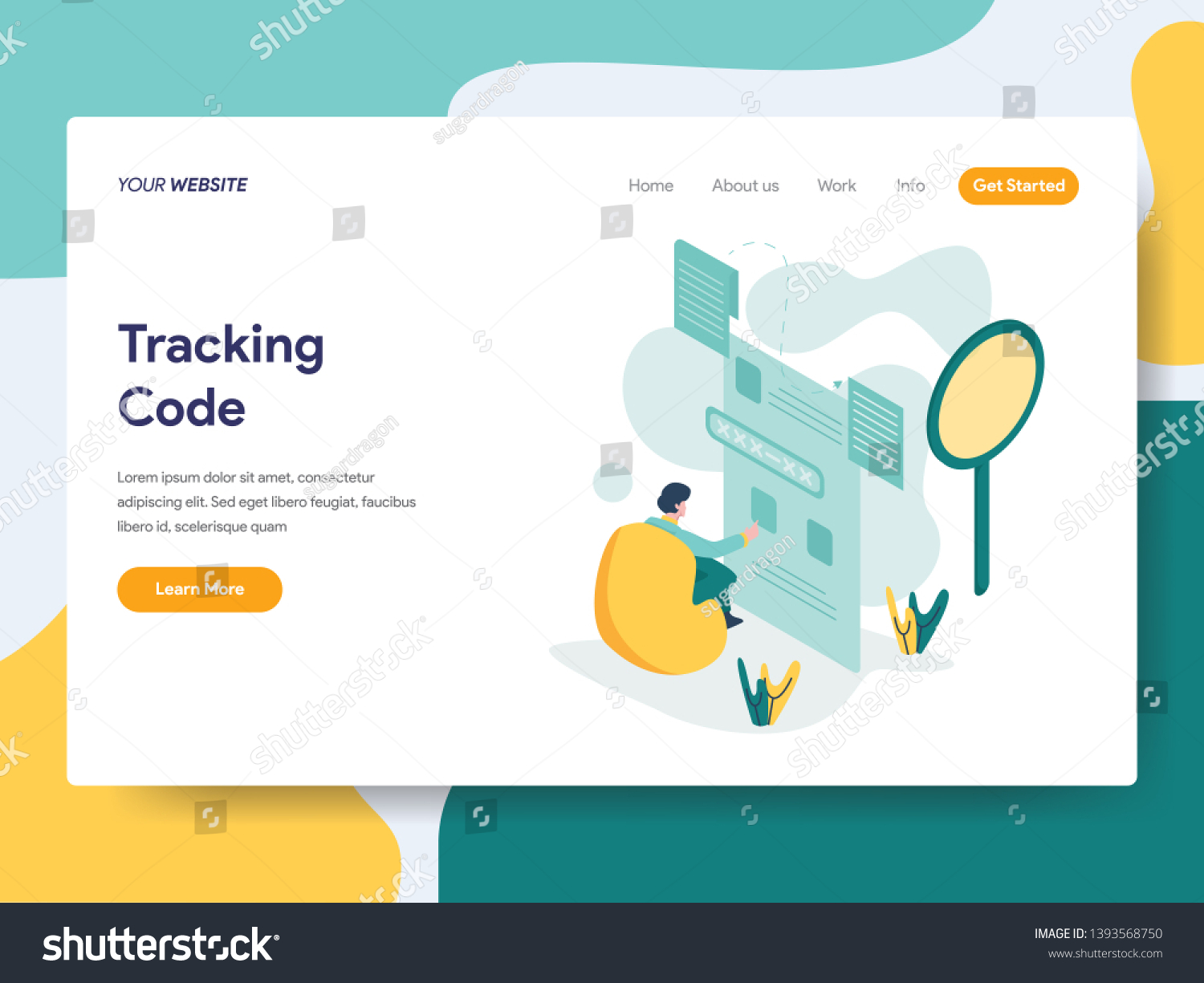 Landing Page Template Tracking Code Illustration Stock Vector (Royalty ...