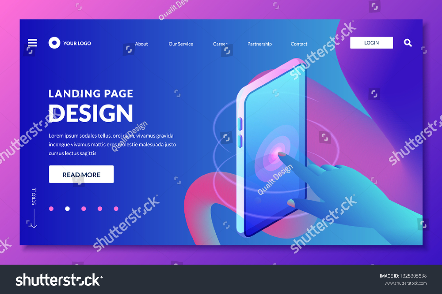 Landing Page Web Banner Design Layout Stock Vector (Royalty Free ...