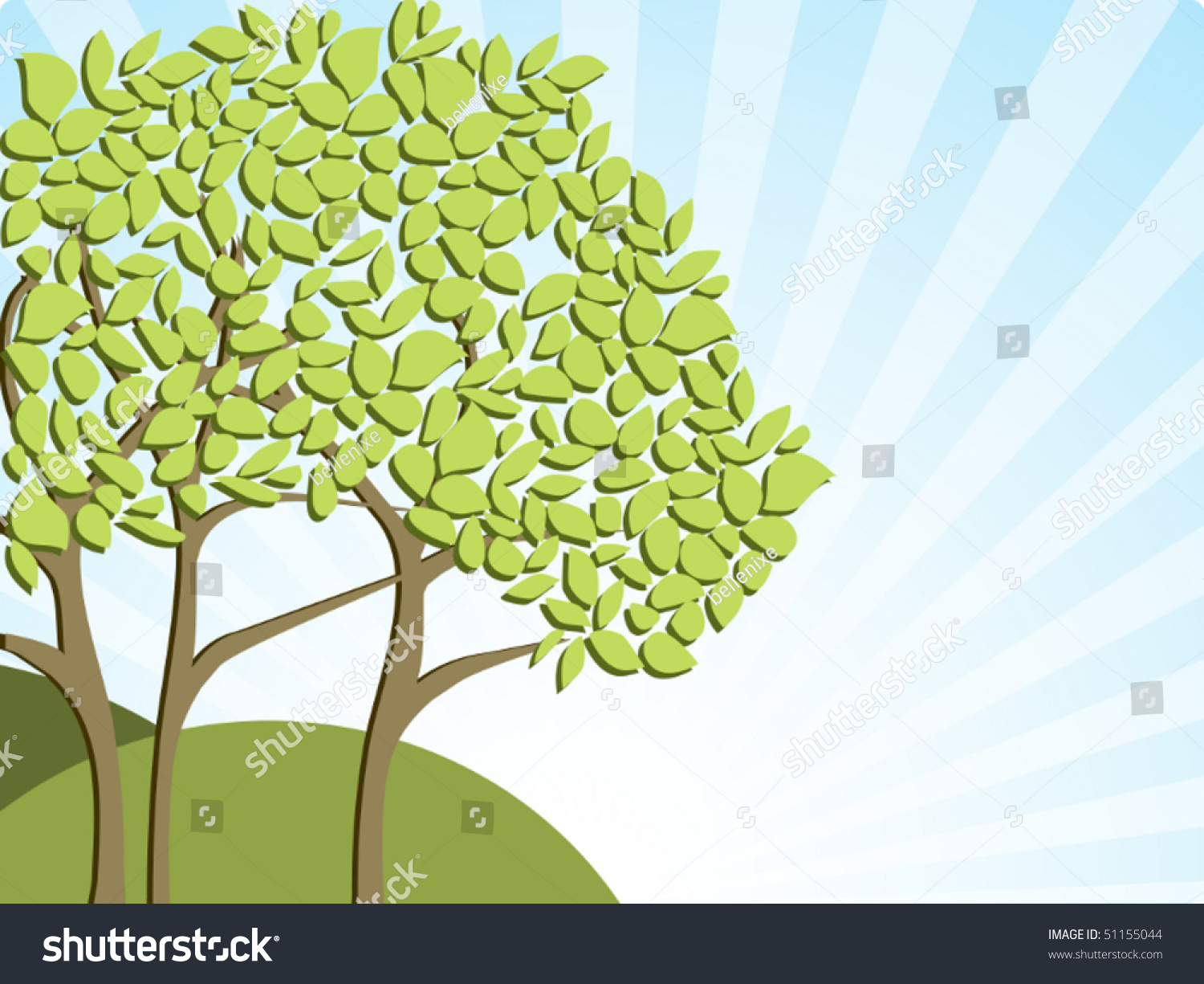Landscape Background Tree Vector Illustration Stock Vector (Royalty ...