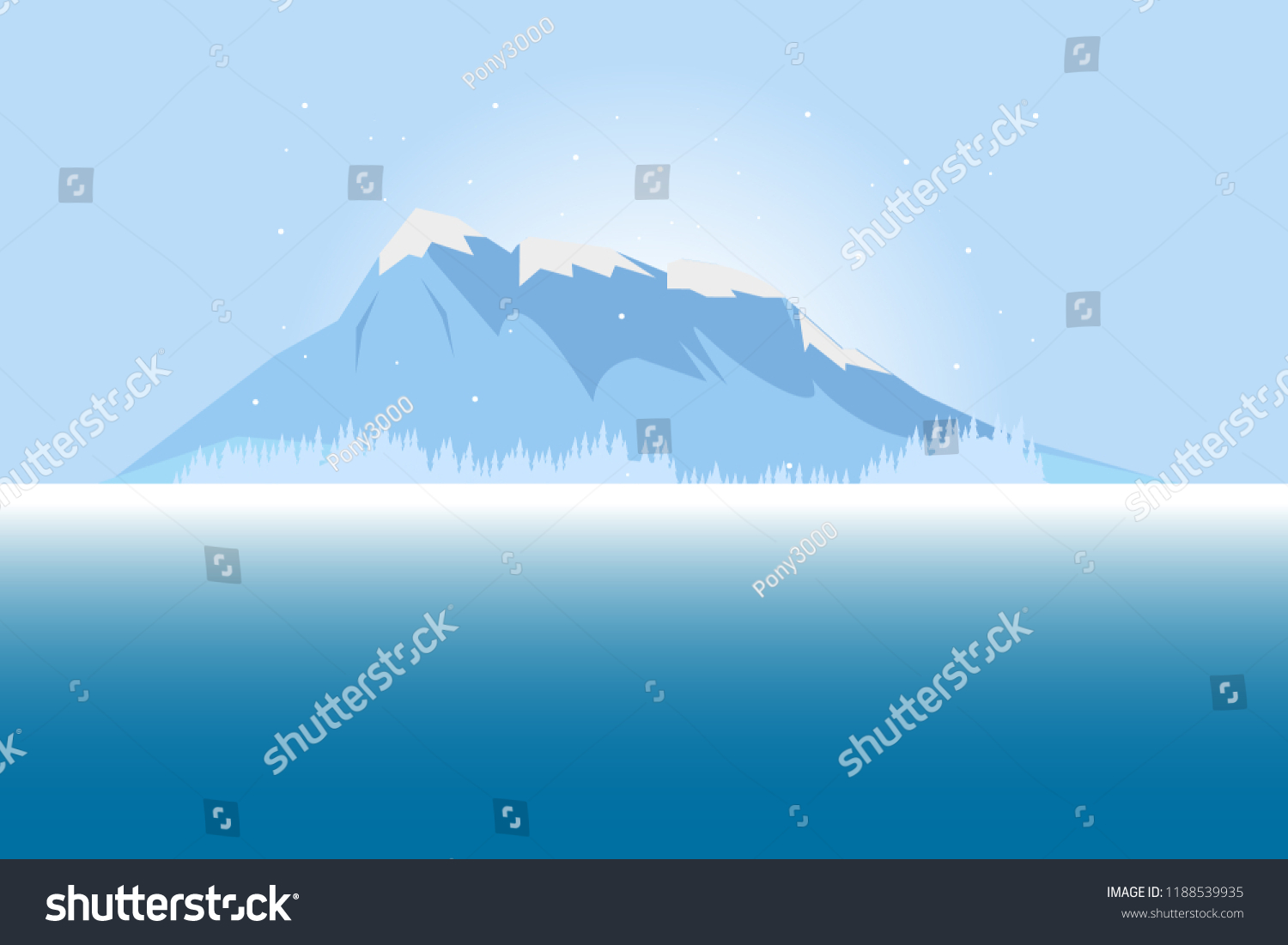 Landscape Blue Sky Mountain Stock Vector (Royalty Free) 1188539935