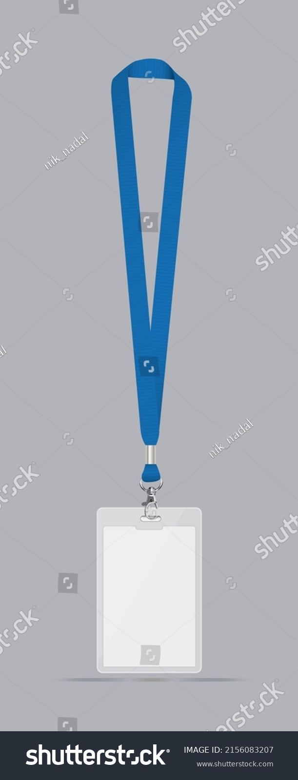 Lanyard Vertical Card Holder Vector Illustration Stock Vector (Royalty ...