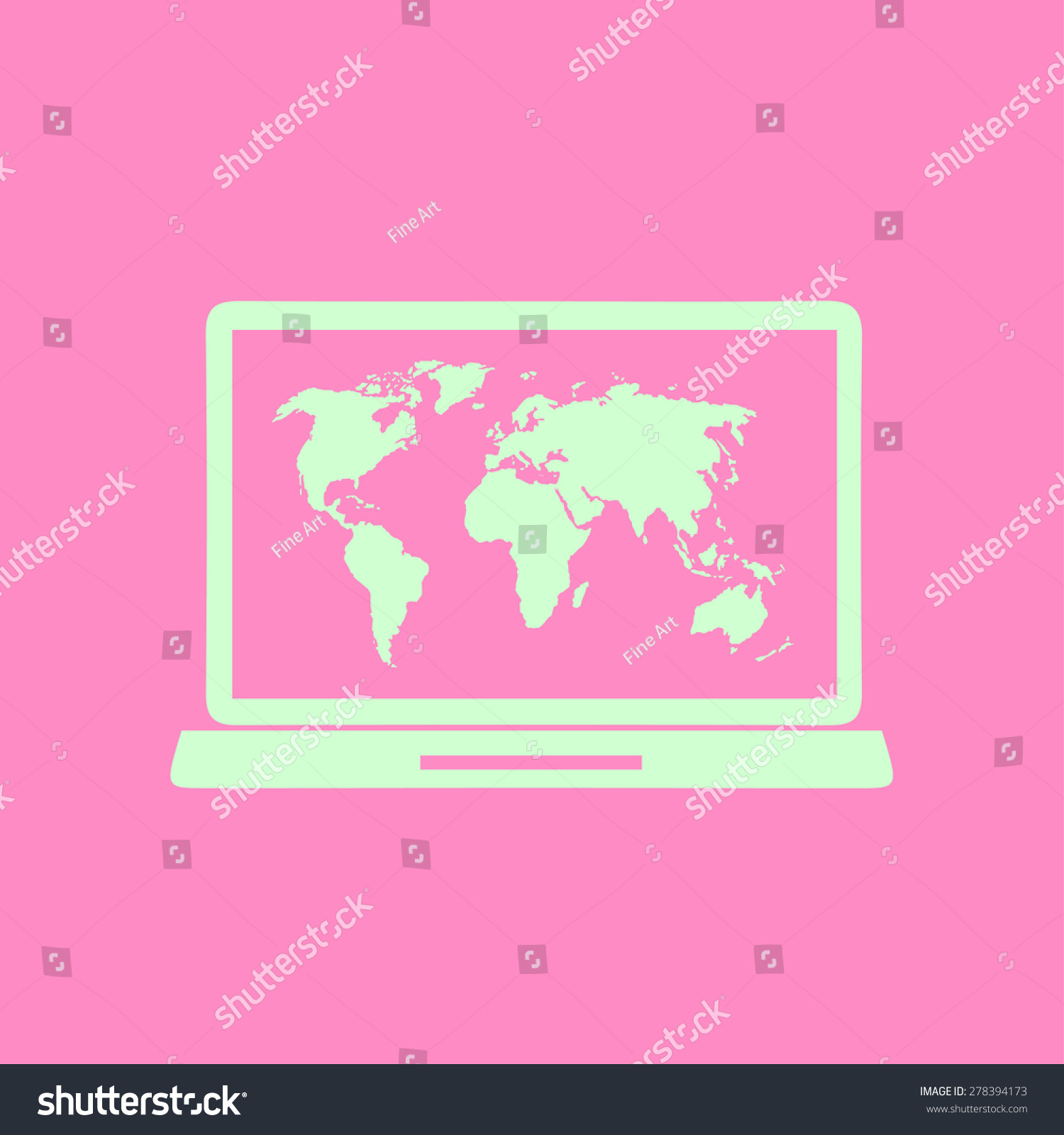 Laptop World Map Illustration World Map Stock Vector Royalty Free 278394173 Shutterstock 