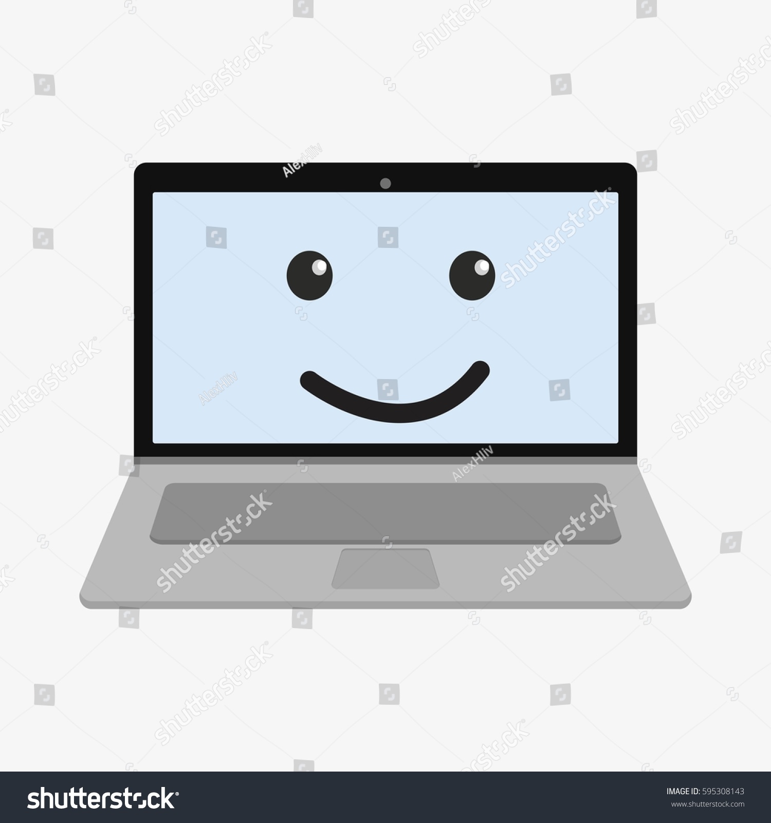 Laptop Cartoon Character Funny Doodle Gadget Stock Vector (Royalty Free ...