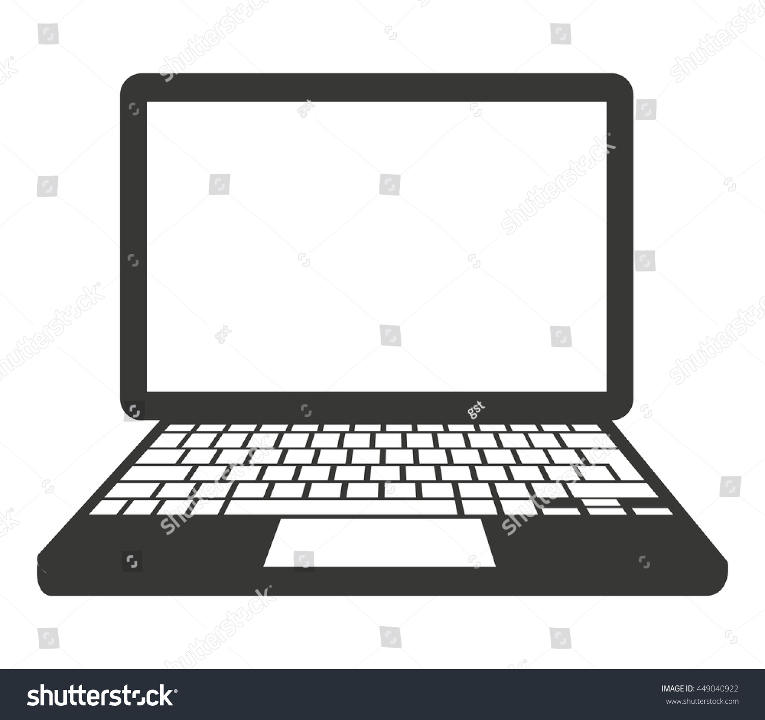 Laptop Computer Isolated Icon Design Vector Stock Vector 449040922