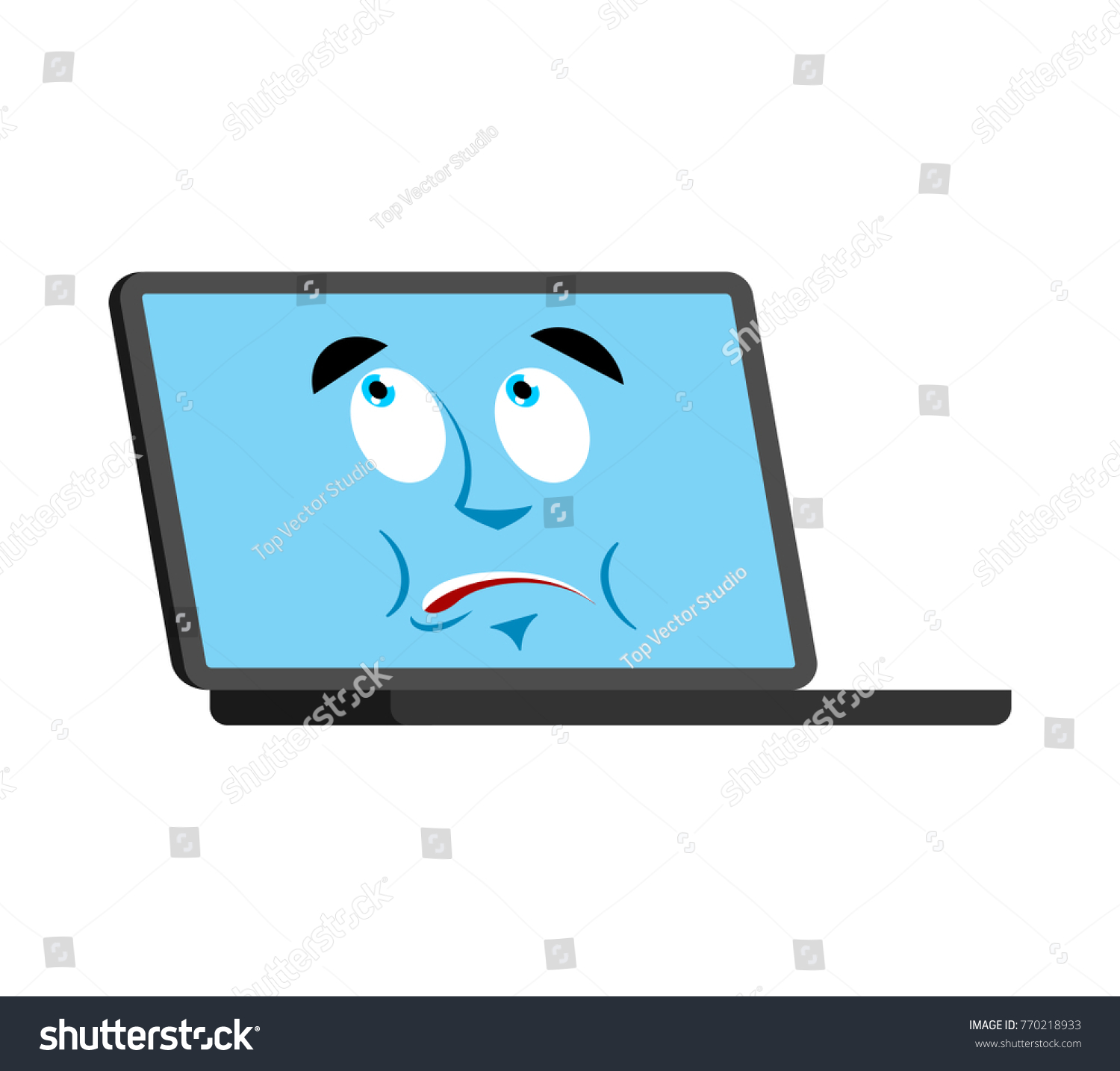 Laptop Does Not Know Confused Emoji Stock Vector (Royalty Free) 770218933