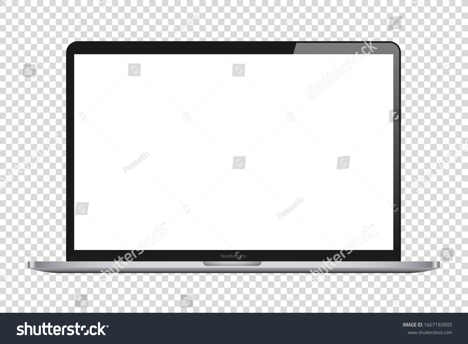 Laptop Isolate Blank Screen Display Mockup Stock Vector (Royalty Free ...