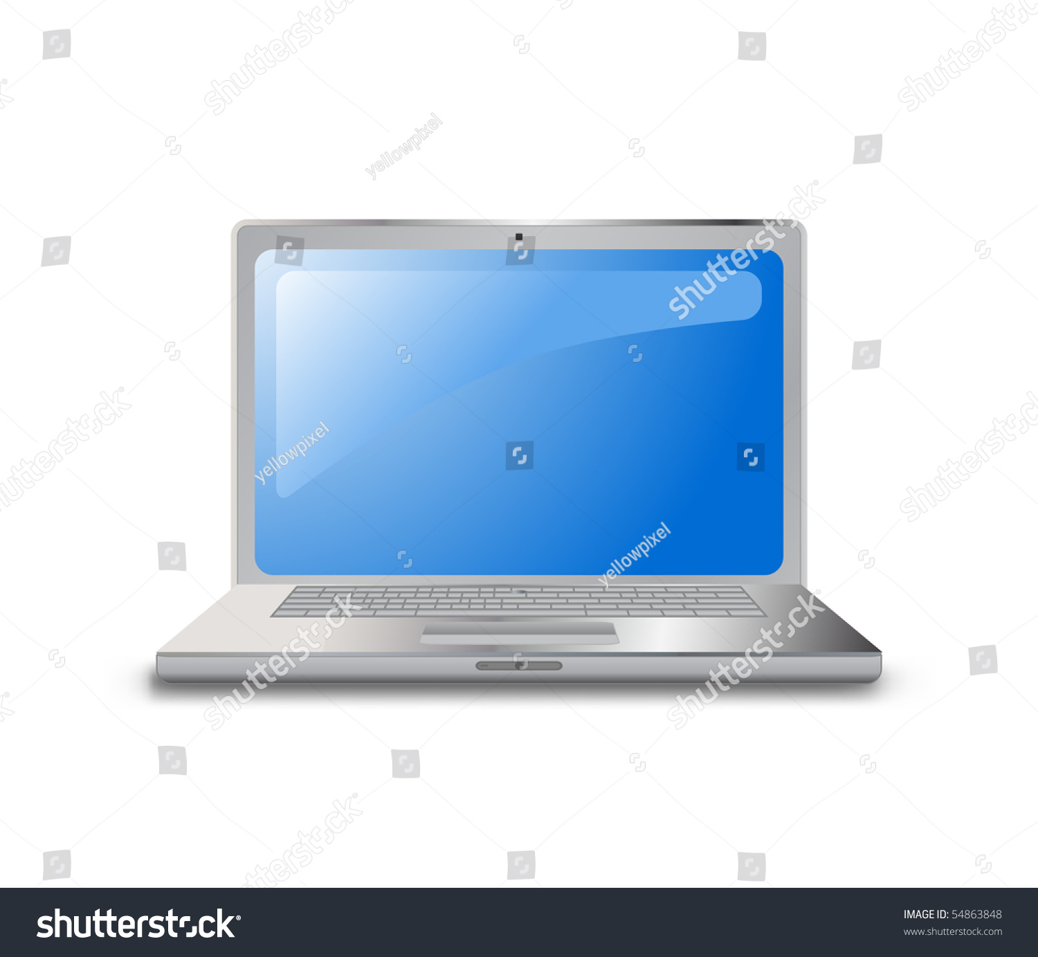 Laptop Notebook Computer Icon On White Stock Image Download Now