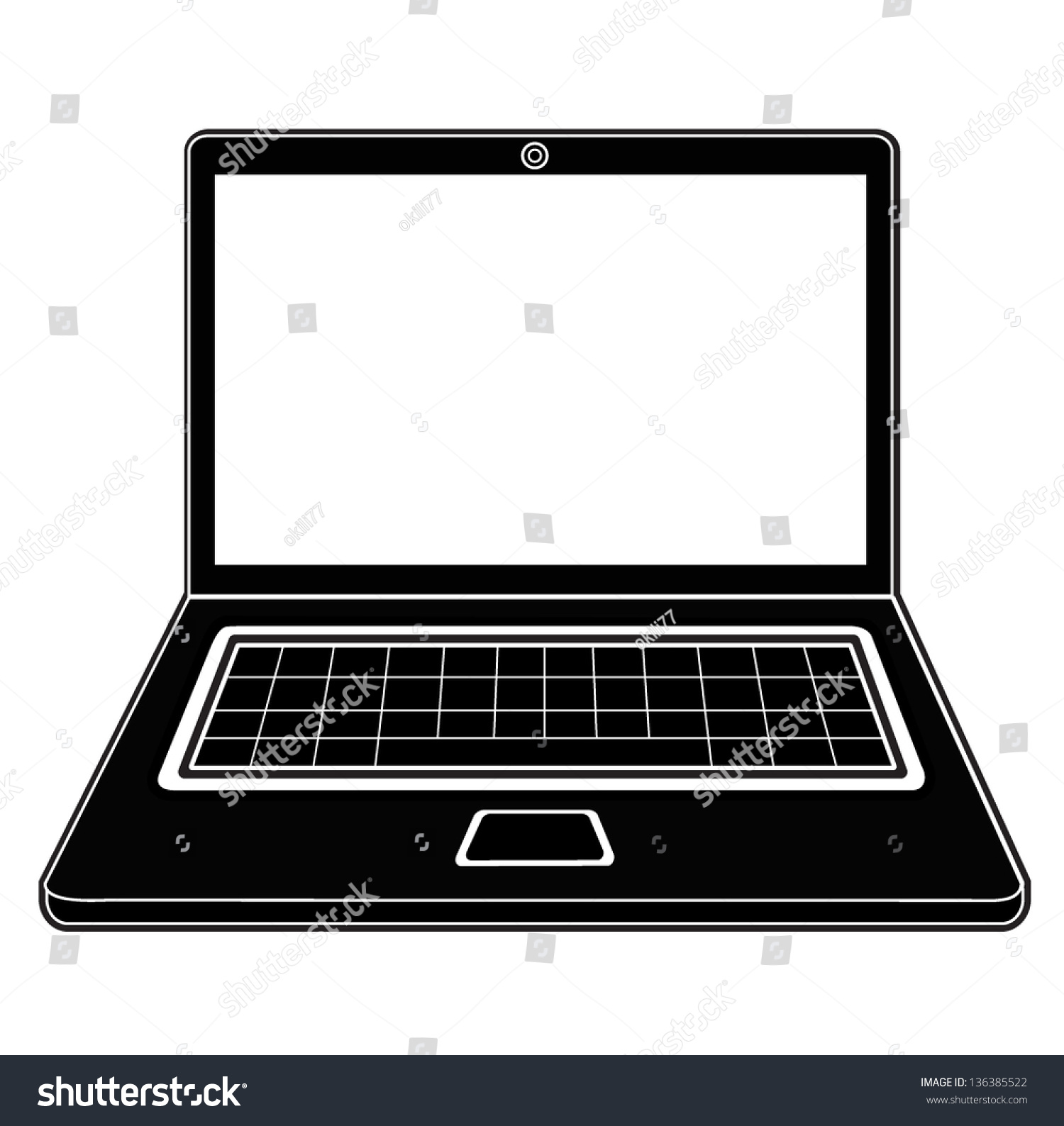 Laptop,Notebook Outline Silhouette Vector - 136385522 : Shutterstock