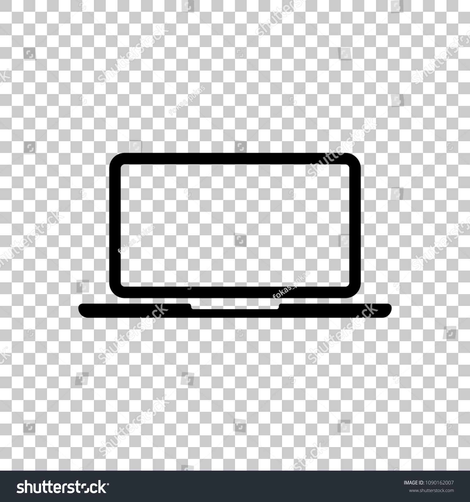 Laptop Notebook Computer Icon On Transparent Stock Vector Royalty Free